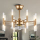 CurveCurio 24" Dark Gold Modern Ceiling Fan w 8 Lights