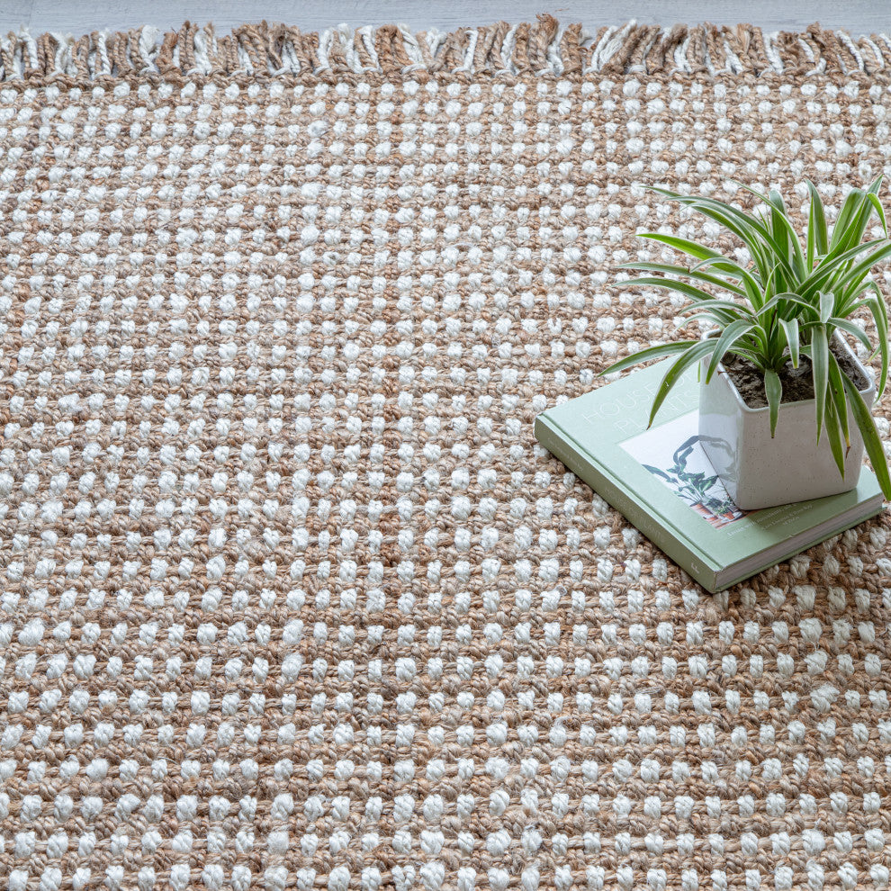 9' x 12' Songbird Natural and Ivory Jute Area Rug