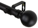 Globe Curtain Rod, Black, 66"-120"