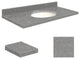 Quartz 25"x22" Vanity Top, White Bowl, Urban Grey, 4" Centerset