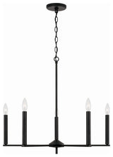 Portman Five Light Chandelier, Matte Black