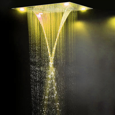 Trialo Solid Brass Recessed Color Changing Water Powered LED Shower System