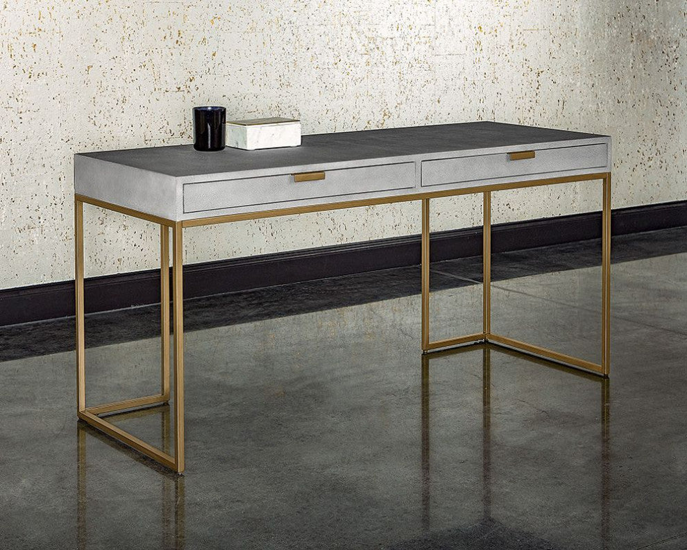 Jiro Desk, Shagreen Leather