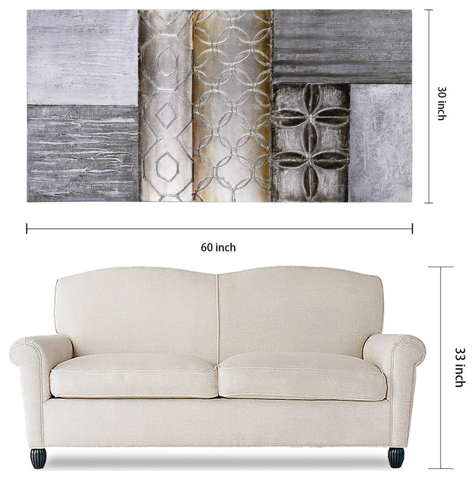 Stacked Abstract Wall Art Textured Metallic Hand Painted by Martin Edwards, Stacked 1