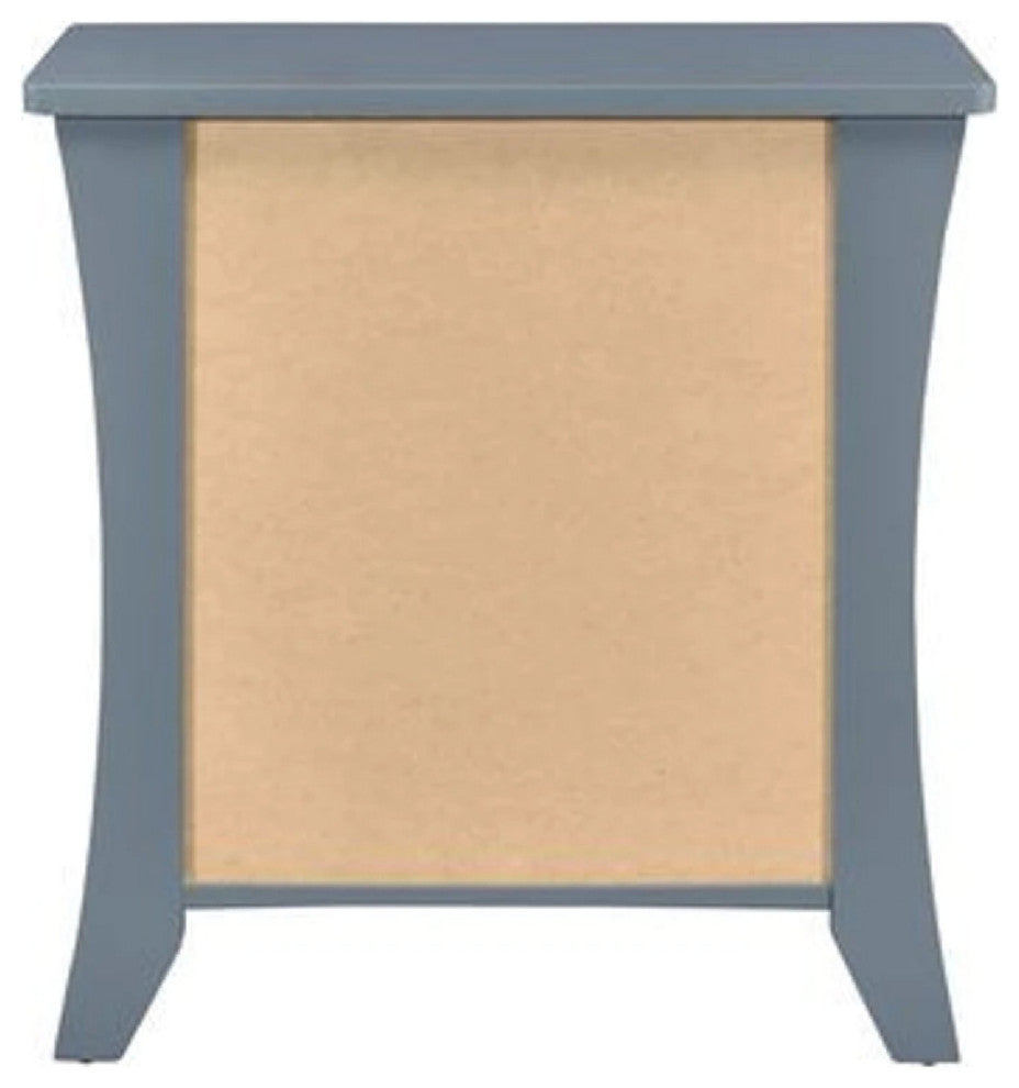 Benzara BM269583 Accent Table With 2 Drawers and Open Compartment, Gray