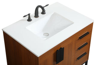 Home Living 22" Modern Teak-Light Bathroom Vanity