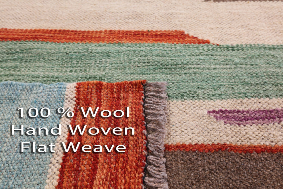Kilim Flat Weave Wool On Wool Rug 9' 11" X 13' 6" - Q12590