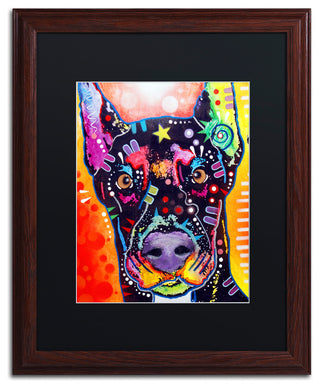 Dean Russo 'Doberman' Art, Wood Frame, Black Mat, 16x20