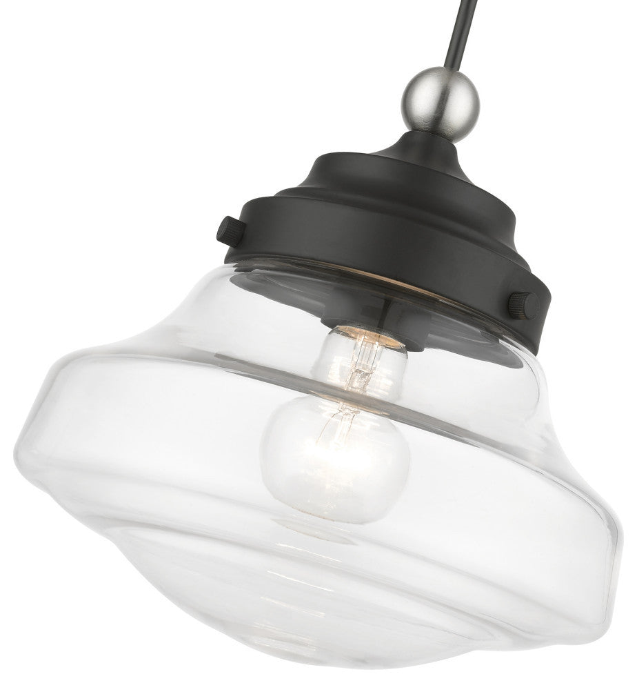 Avondale 1 Light Black With Brushed Nickel Accent Mini Pendant