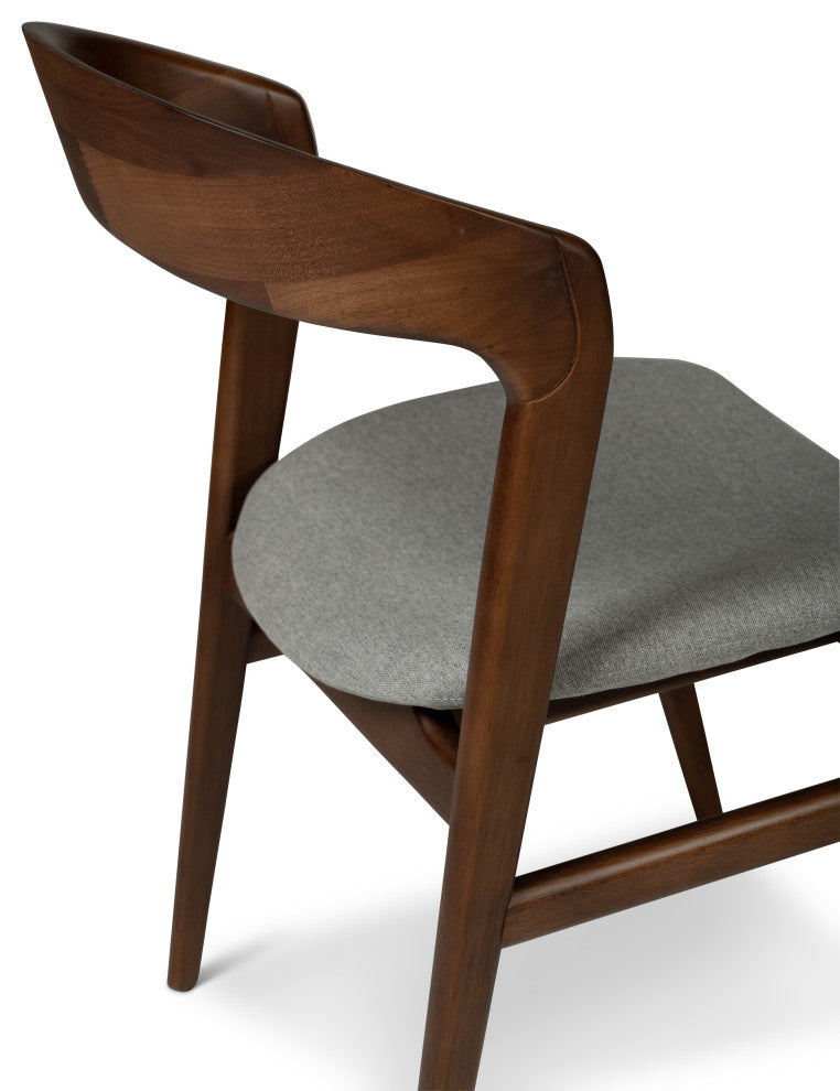 Modern Brazilian, Velma, Side Chair, Nogal/Essence Gray