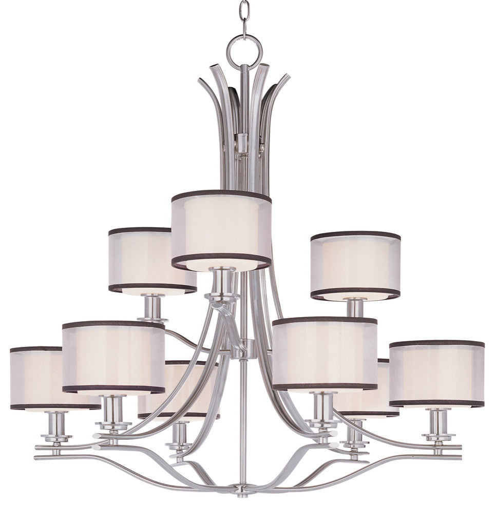 Orion 9-Light Chandelier, Satin Nickel