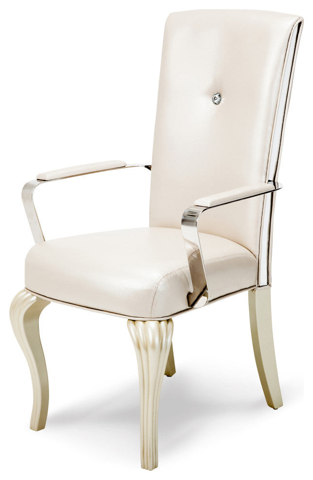 Hollywood Loft Dining Arm Chair, Set of 2, Pearl