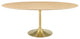Lippa 78" Oval Wood Dining Table, Gold Natural