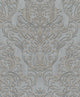 Damask Textured Wallpaper, Ornamental, 32605, Gray Silver Gold, 1 Roll