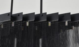 24-Light Satin Black Chandelier With Hanging Aluminum Chains
