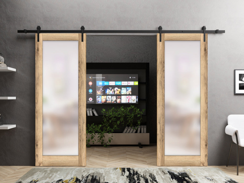 Double Barn Door 64 x 96 | Planum 2102 Oak | 13FT