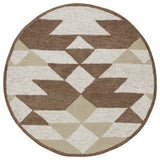 Rustic Southwestern Geometric Round Rug, 6' Round