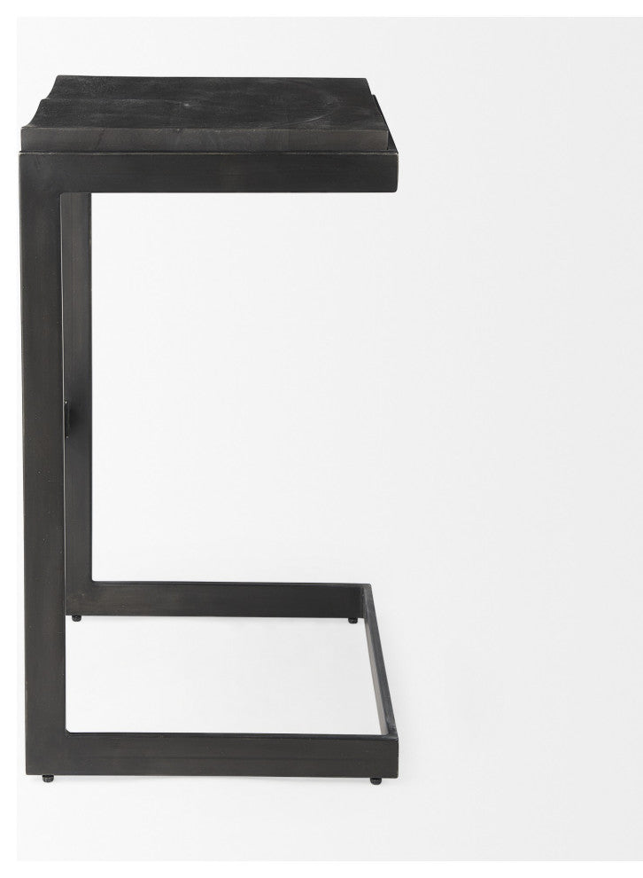 30" Black Cheeky Wood and Metal Bar Stool