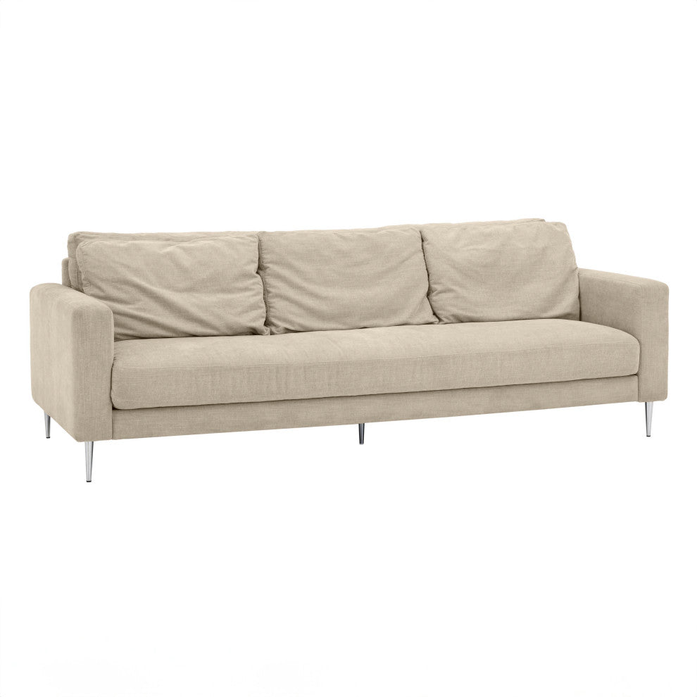 Vari Textured Velvet Lounge Sofa, Beige