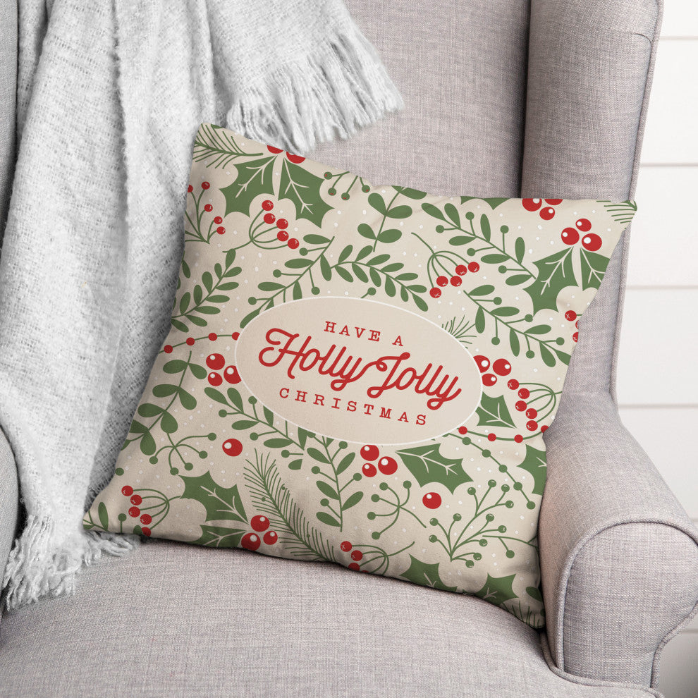 Holly Jolly 6 18x18 Spun Poly Pillow