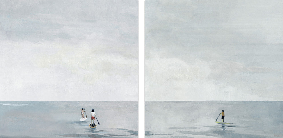 Paddle Boarding Diptych, 24"x12"