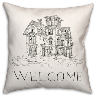 Drawn Haunted  16x16 Throw Pillow
