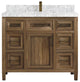 Santa Monica 42 Single Sink Bath Vanity in Graywashed Teak 2" Carrara Marble
