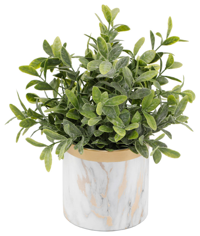 Tea Leaf In Gd Marble 4.5" Ceramic Pot