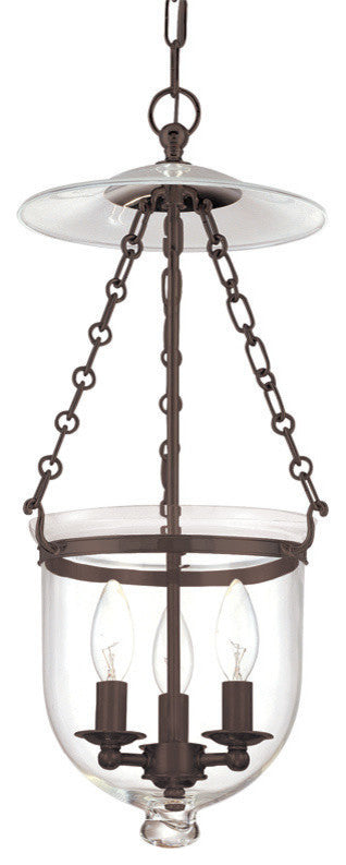 Hampton, 21" Pendant, Old Bronze Finish, Clear Glass Shade