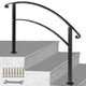 VEVOR Handrails for Outdoor Steps 1 to 3 Steps Stair Railing, Black, 3 Ft