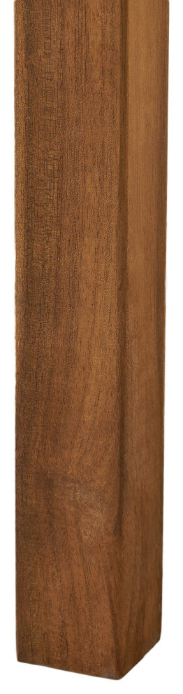 Outdoor 5-Seat V Shaped Acacia Sectional With Table, Cream