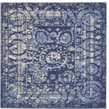 Unique Loom Blue La Jolla Vintage 6'x6' Square Rug