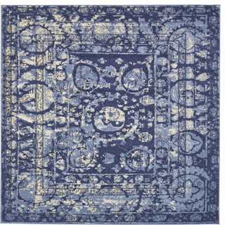 Unique Loom Blue La Jolla Vintage 6'x6' Square Rug