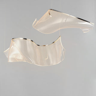 ET2 E24882-133 Rinkle 42"W LED Abstract Linear Pendant - Brushed Gunmetal