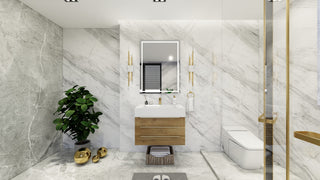 Madison 30" Wall Mounted Vanity With Reinforced Acrylic Sink, Oak