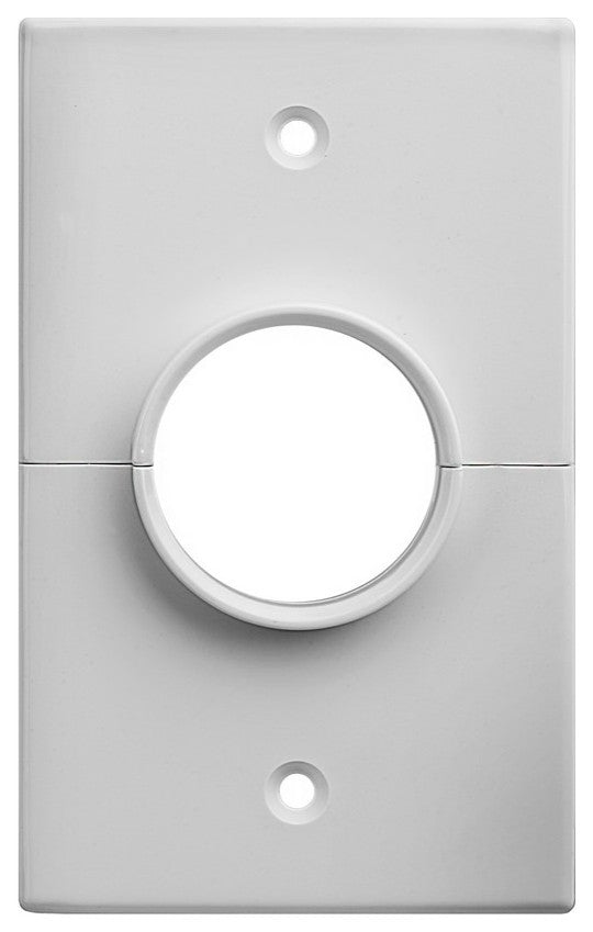 Single Gang Wall Plate With 1-3/8" Hole, White