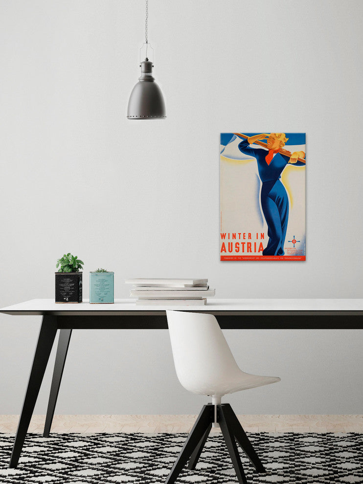 "Austria Winter" Painting Print on Wrapped Canvas, 20"x30"