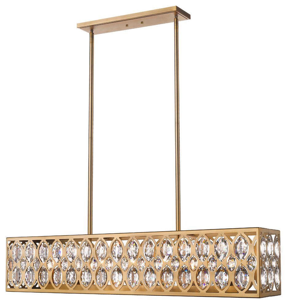 Dealey 7 Light Chandelier, Heirloom Brass