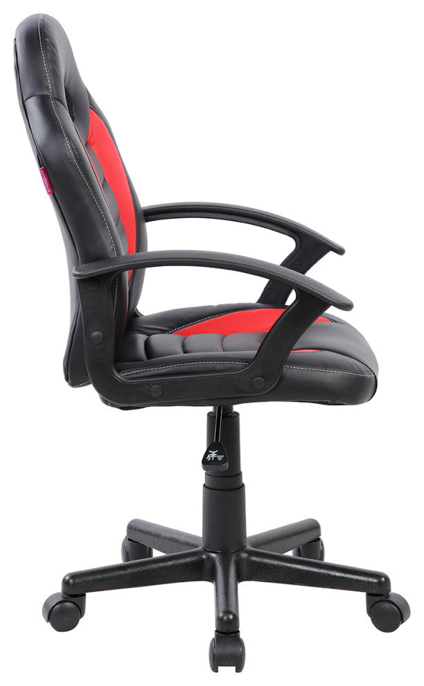 Techni Mobili Kid's Gaming and Student Racer Chair With Wheels, Red