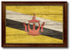 Brunei Darussalam Country Textured Flag Print With Brown Gold Frame, 15"X21"