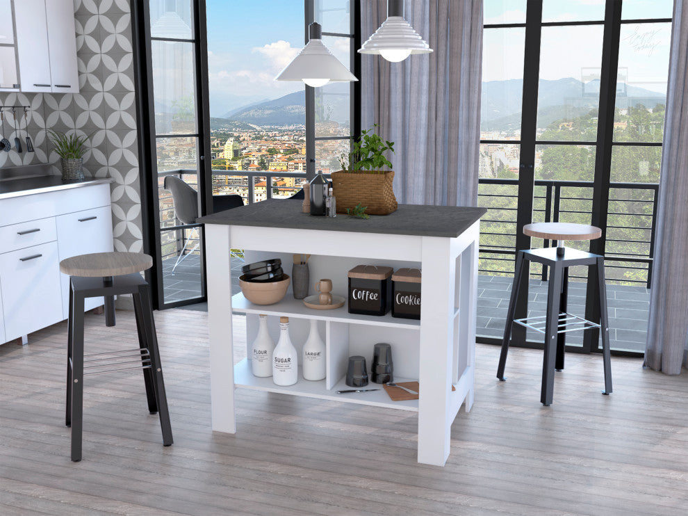Brooklyn Kitchen Island, White-Onix