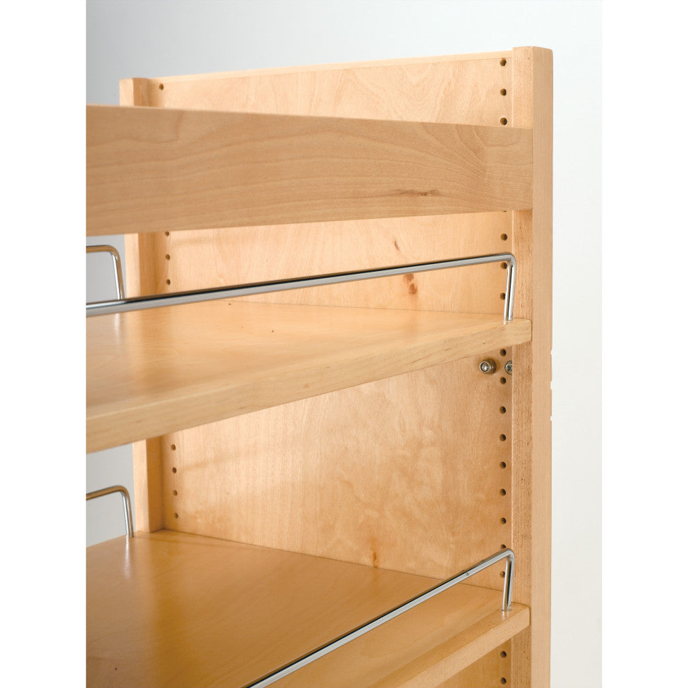 Wood Tall Cabinet Pull Out Pantry Organizer With Soft Close, 8"