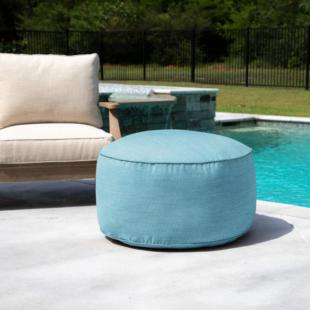 Mozaic Home Cast Horizon Indoor/Outdoor Round Bean Pouf 30x30x15"