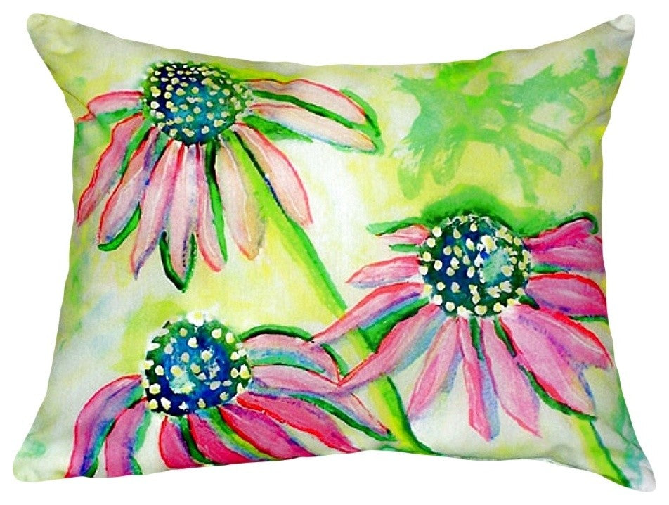 Cone Flowers No Cord Pillow - Set of Two 16x20