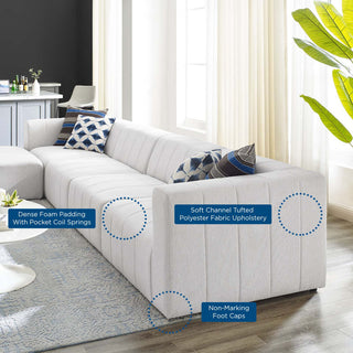 Bartlett Upholstered Fabric Upholstered Fabric 5-Piece Sectional Sofa Ivory