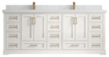 Boston 84" Double Sink Bath Vanity in Alabaster 2" Empira Quartz