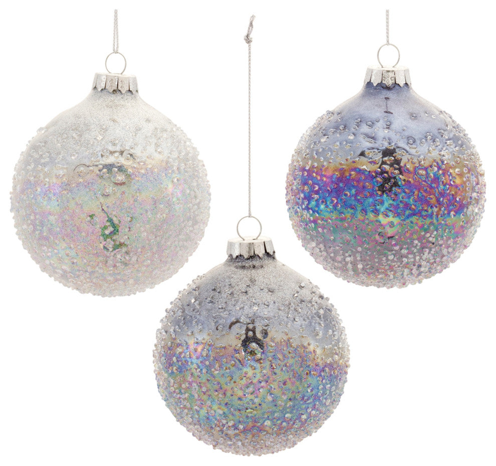 Irredescent Glass Ball Ornament, 12-Piece Set