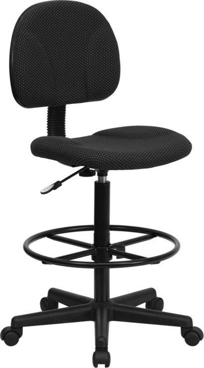 Flash Furniture Black Drafting Stool, Black Patterned