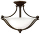 Hinkley Bolla Small Semi-Flush Mount, Olde Bronze With Opal Glass