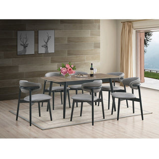 Set of 2 Upholstered Side Chairs in Gray and Black